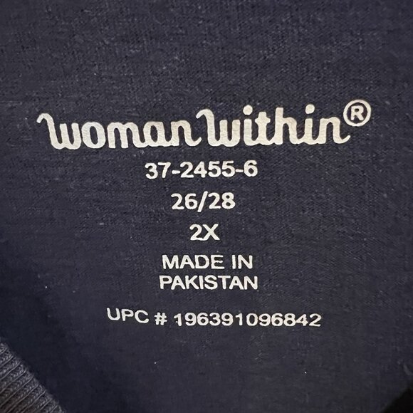 New 3 Woman Within Plus Size Tops 2X & 2X Petite 26 28 L/S NWOT Red Blue Black - Picture 6 of 9